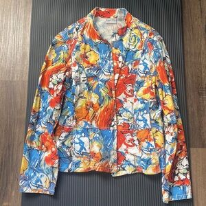 CHICO’S Lightweight Cotton Zip Jacket size 1